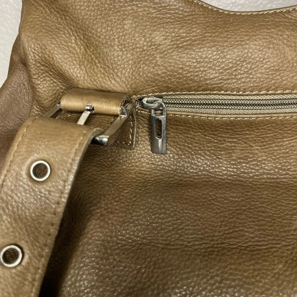 L’Artigiano Leather Tote Brown Tan Shoulder Bag Womens Purse Borse In Pe… - Picture 8 of 12